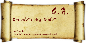 Orszáczky Noé névjegykártya
